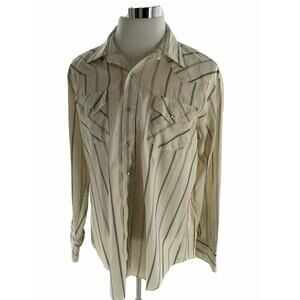 Silver Collection By Karman Dress Shirt Men's Sz XL Pearl Snap Button Up Casual